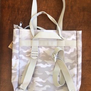 Victoria's Secret PINK Convertible LIGHT GREY CAMO BACKPACK TOTE BAG NWT